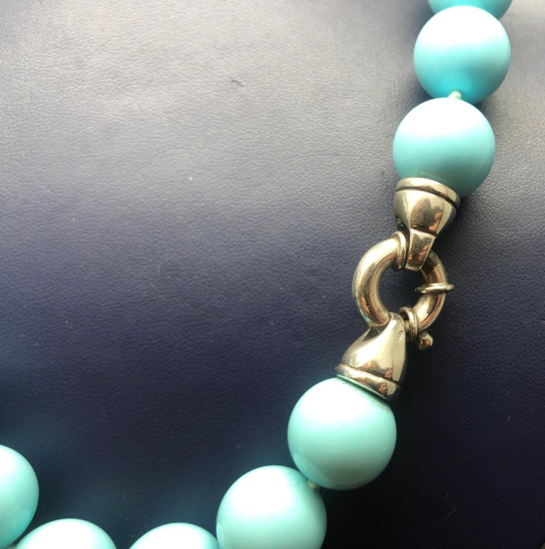 Collar perlas turquesa 45cm 16mm