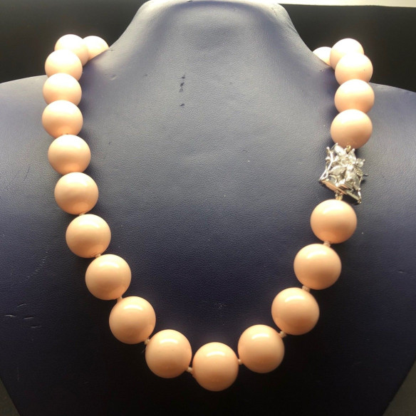 Collar perlas piel de ángel 45cm 14mm