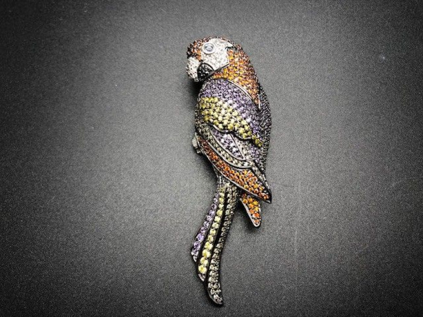 Broche loro plata circonitas colores