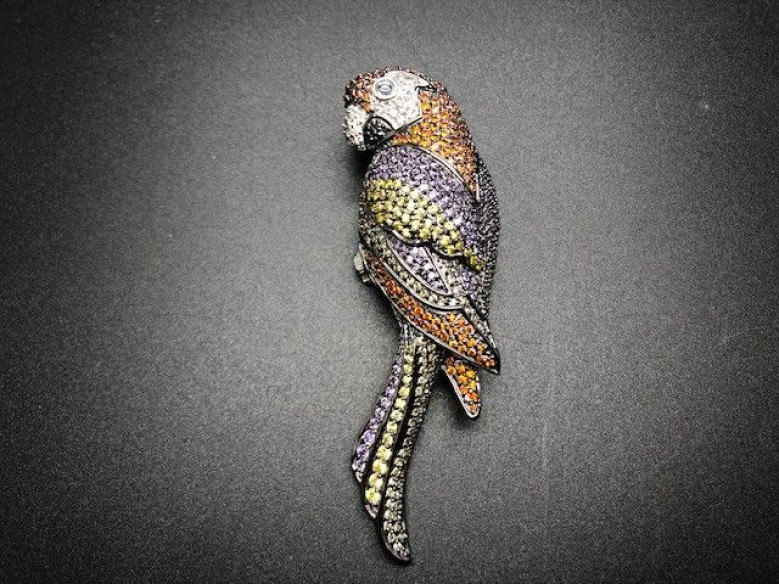 Broche loro plata circonitas colores