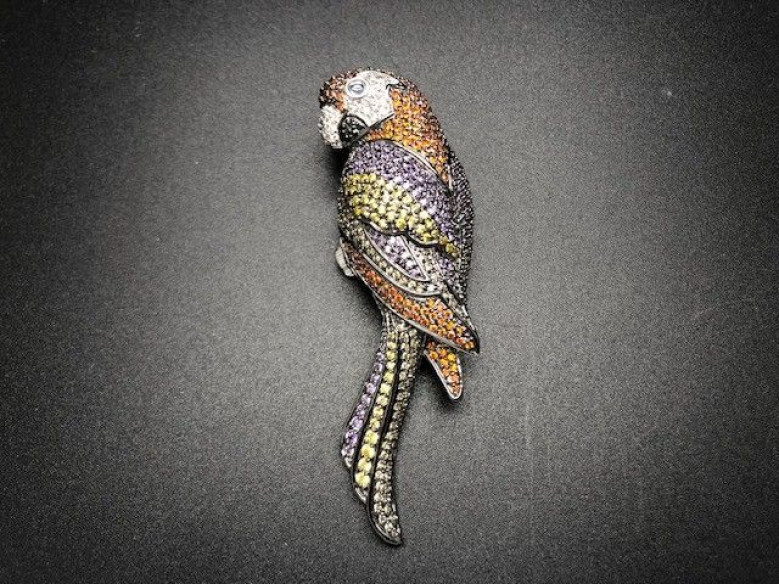 Broche loro plata circonitas colores