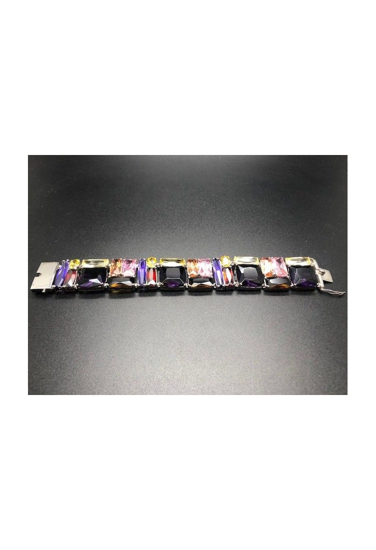 Pulsera cristal colores rodio
