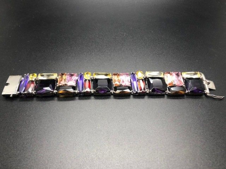 Pulsera cristal colores rodio