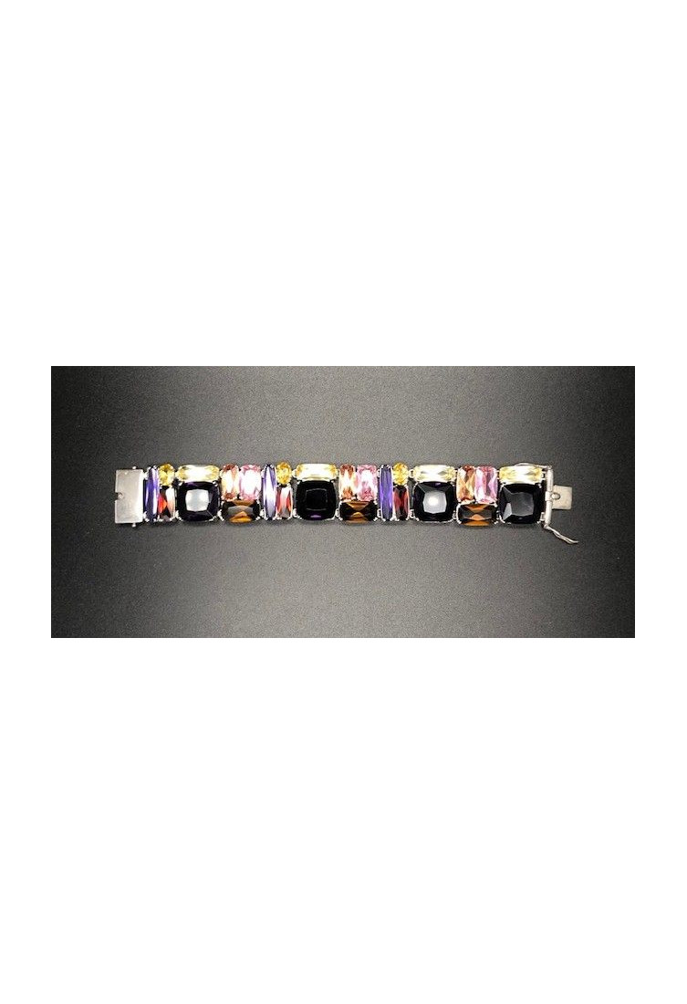 Pulsera cristal colores rodio