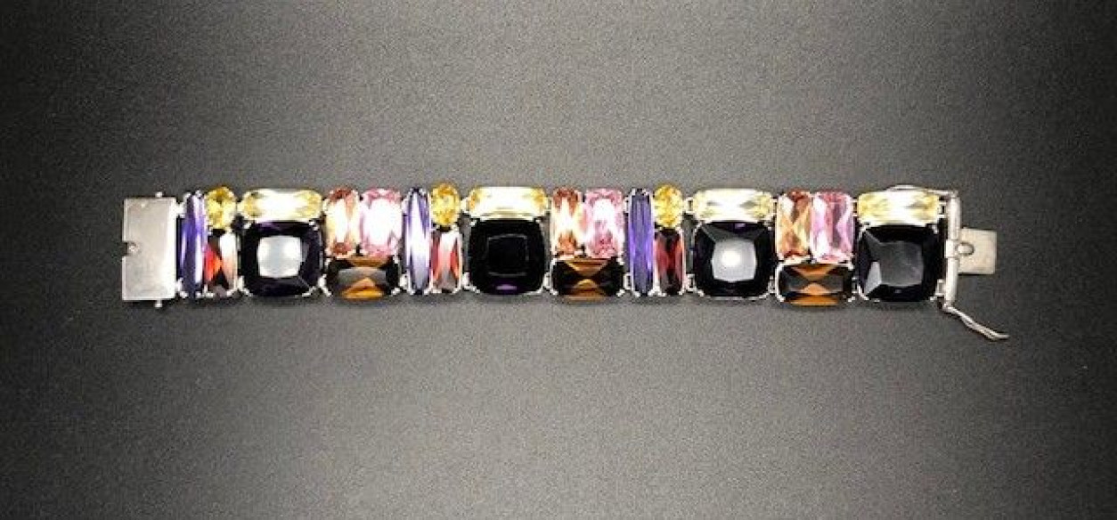 Pulsera cristal colores rodio