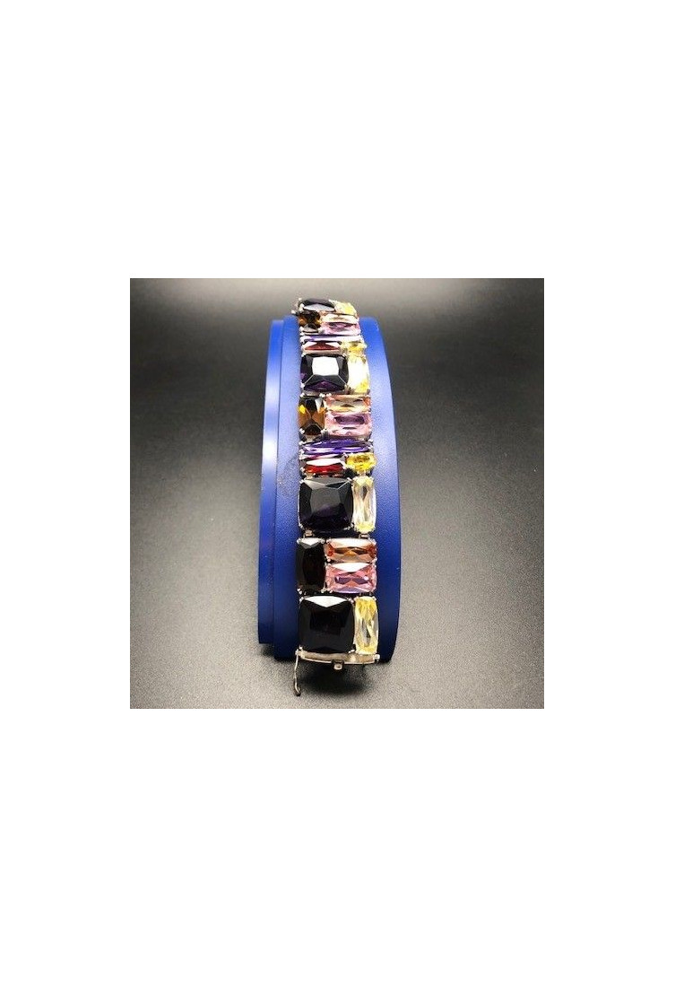Pulsera cristal colores rodio