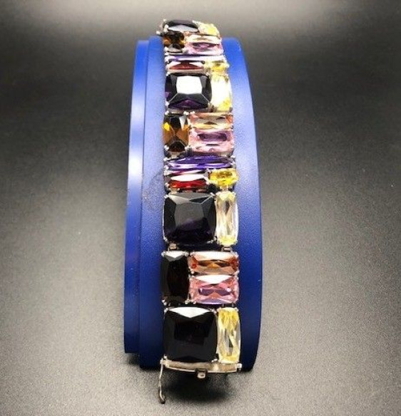 Pulsera cristal colores rodio
