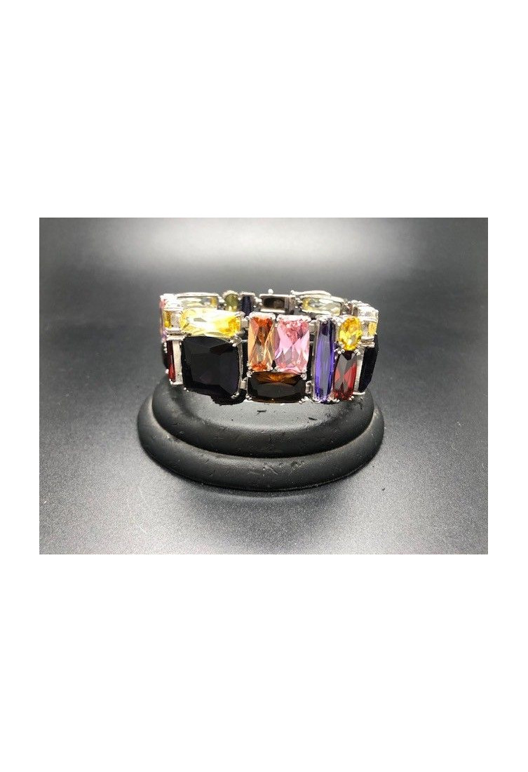 Pulsera cristal colores rodio