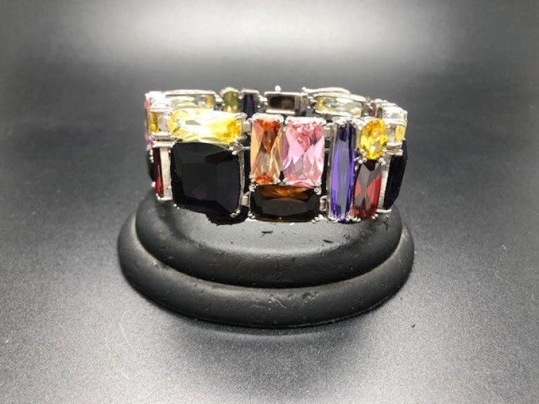 Pulsera cristal colores rodio