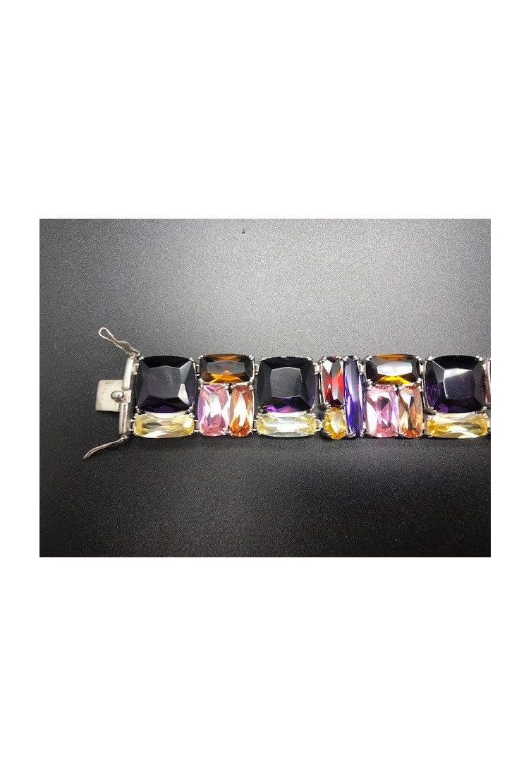 Pulsera cristal colores rodio