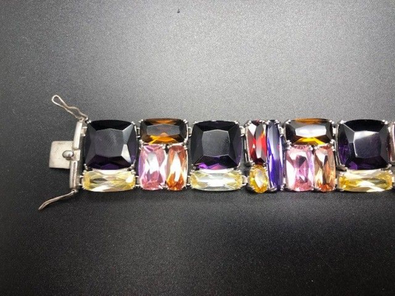 Pulsera cristal colores rodio