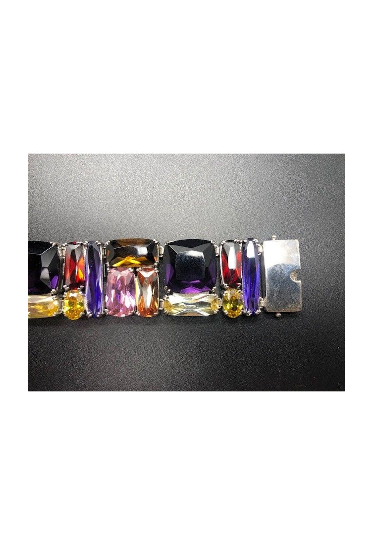 Pulsera cristal colores rodio