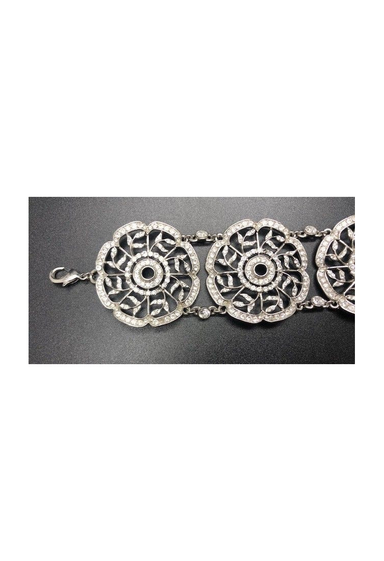 Pulsera ancha circonitas rodio