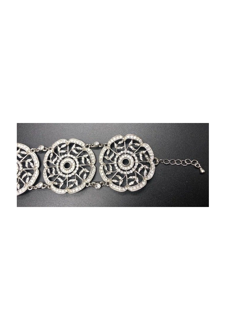 Pulsera ancha circonitas rodio