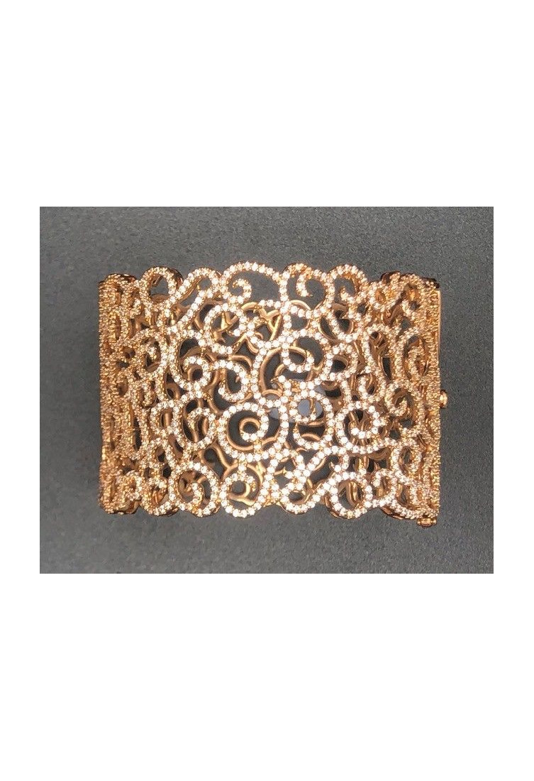 Pulsera ancha rígida oro rosa