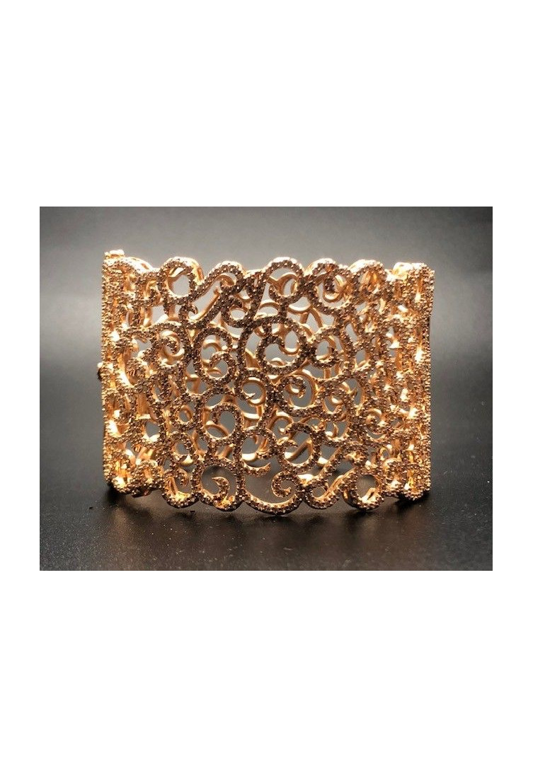 Pulsera ancha rígida oro rosa