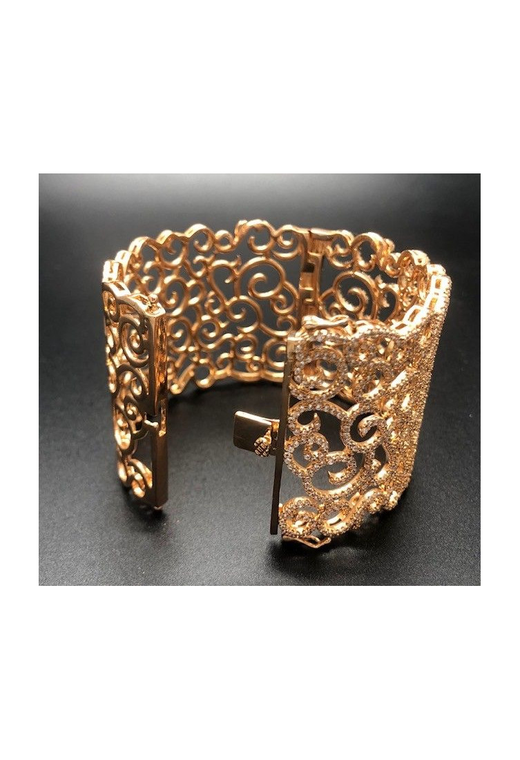 Pulsera ancha rígida oro rosa