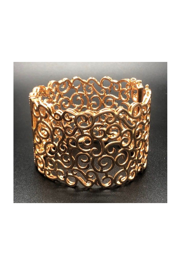 Pulsera ancha rígida oro rosa