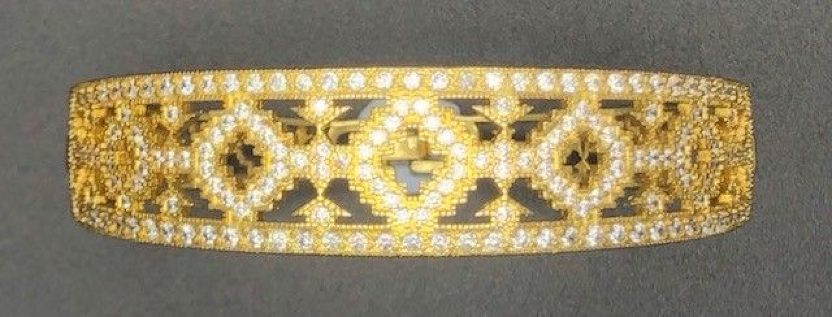 Pulsera rígida chapada con circonitas