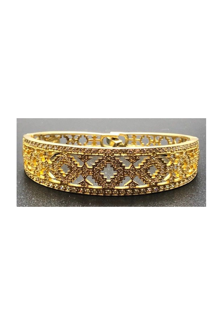 Pulsera rígida chapada con circonitas