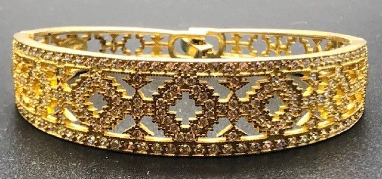 Pulsera rígida chapada con circonitas