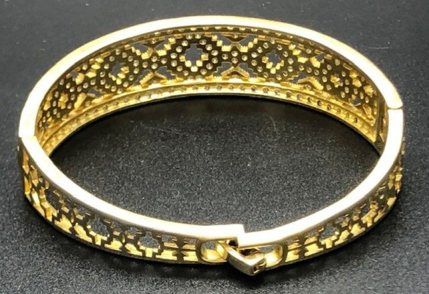 Pulsera rígida chapada con circonitas