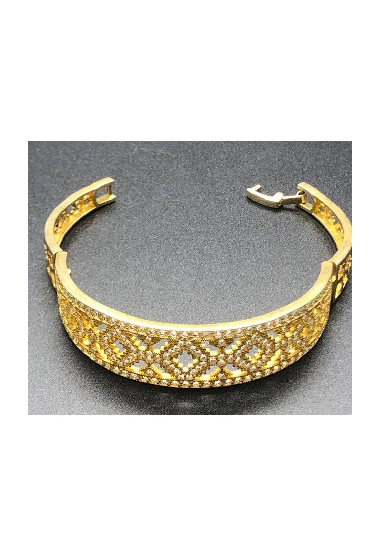 Pulsera rígida chapada con circonitas