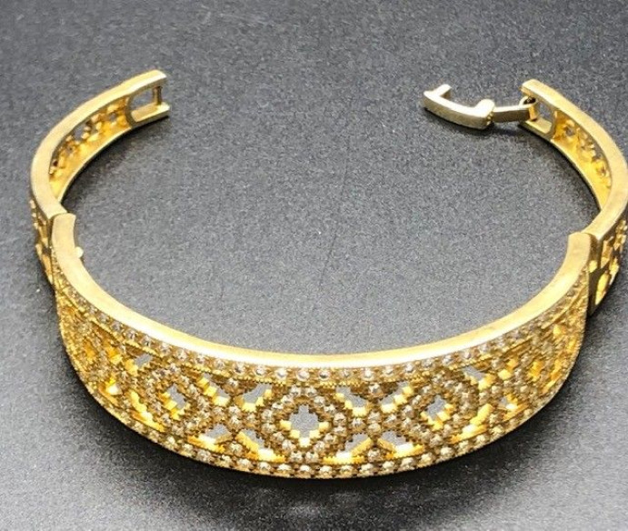 Pulsera rígida chapada con circonitas