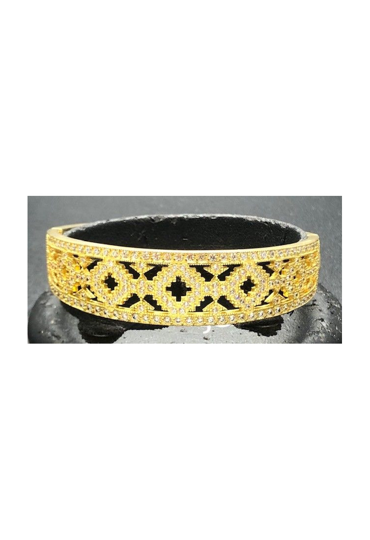Pulsera rígida chapada con circonitas