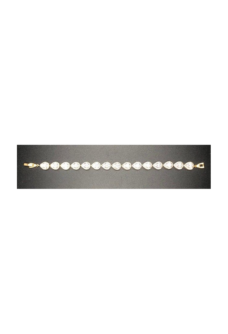 Pulsera dorada cristal y circonitas