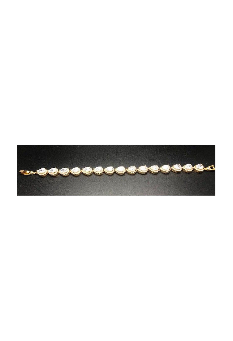 Pulsera dorada cristal y circonitas
