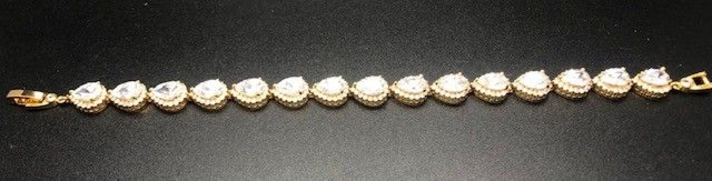 Pulsera dorada cristal y circonitas