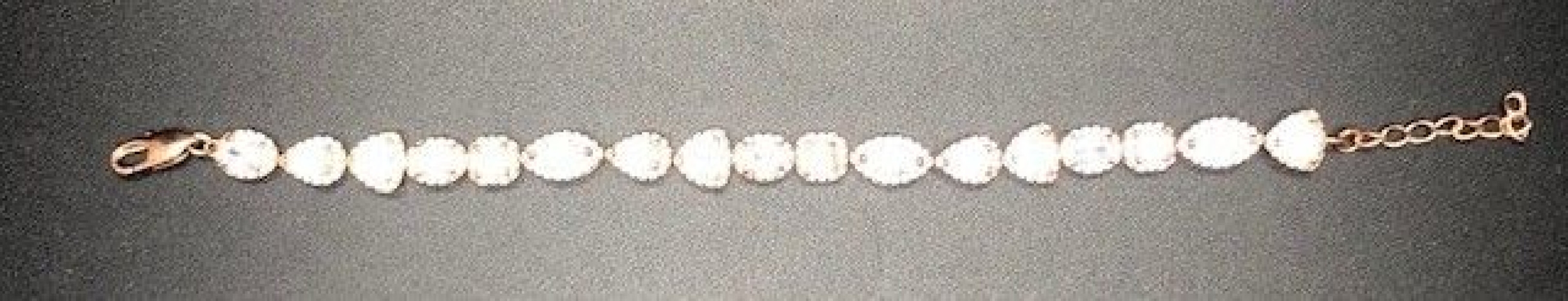 Pulsera cristal y circonitas oro rosa