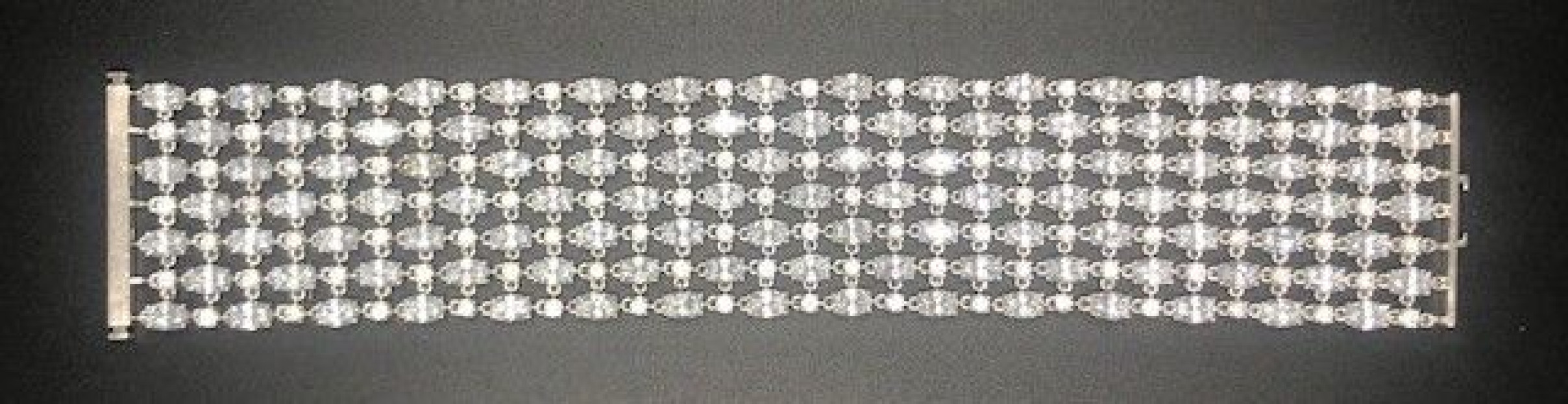 Pulsera plata ancha cristales y circonios