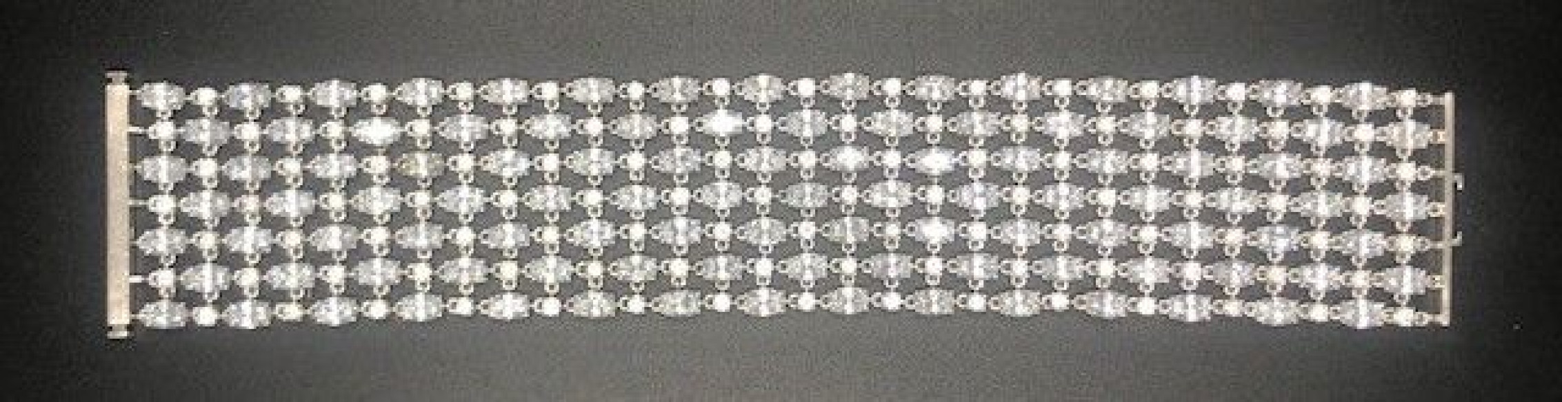 Pulsera plata ancha cristales y circonios
