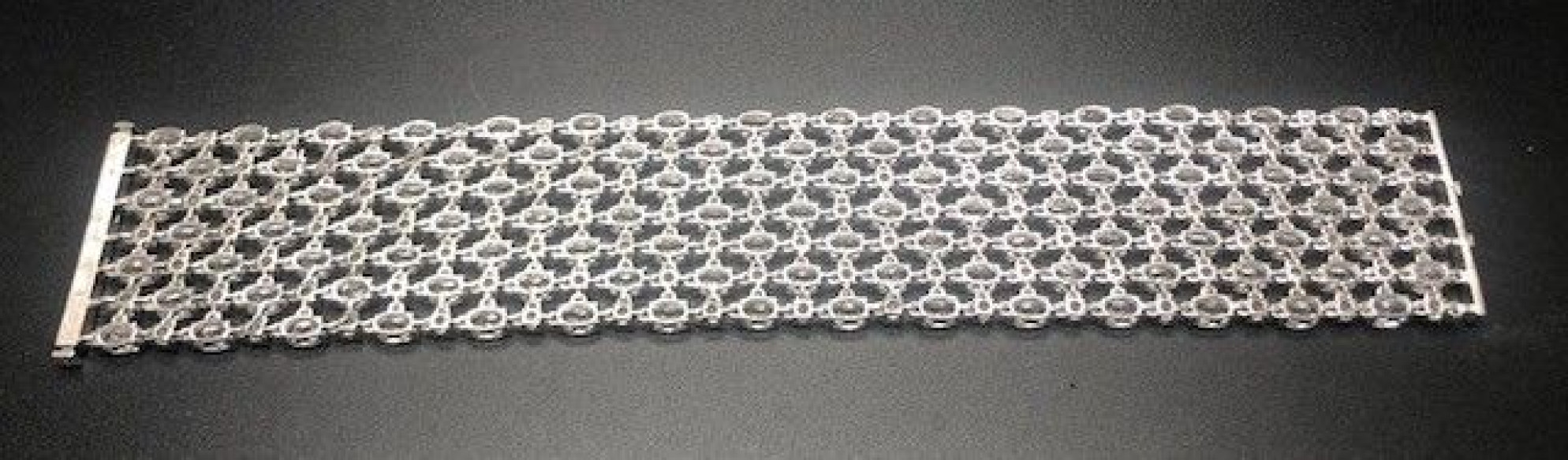 Pulsera plata ancha cristales y circonios