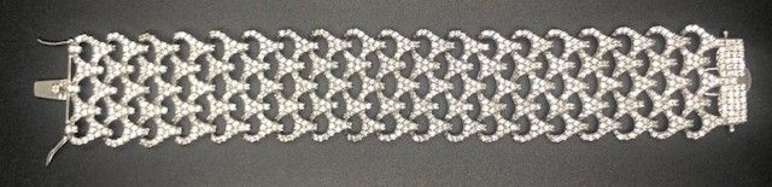 Pulsera ancha plata circonitas