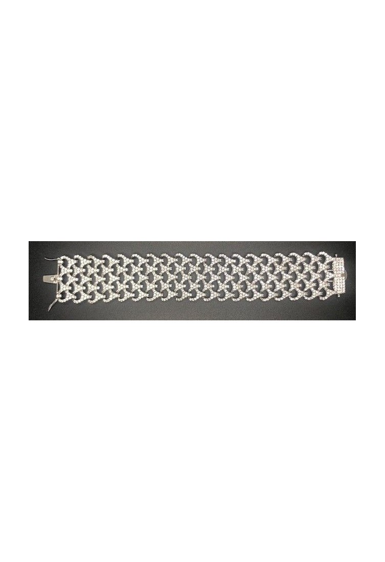 Pulsera ancha plata circonitas
