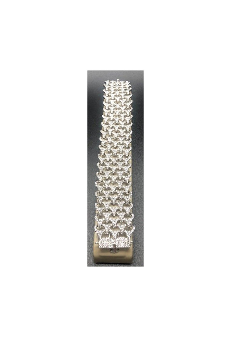 Pulsera ancha plata circonitas