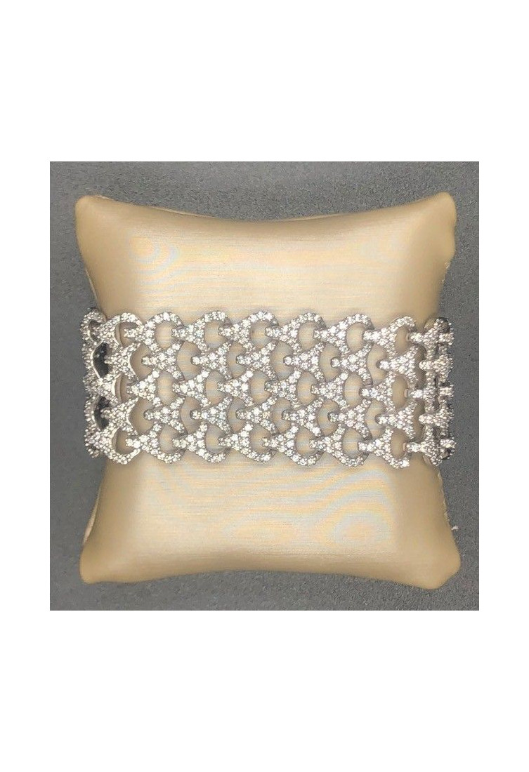 Pulsera ancha plata circonitas