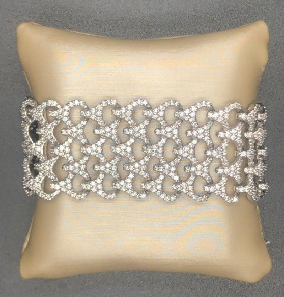 Pulsera ancha plata circonitas