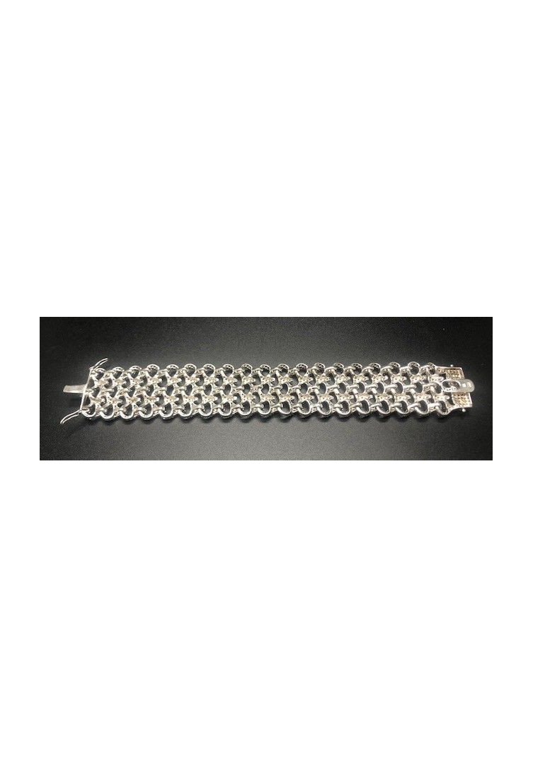 Pulsera ancha plata circonitas