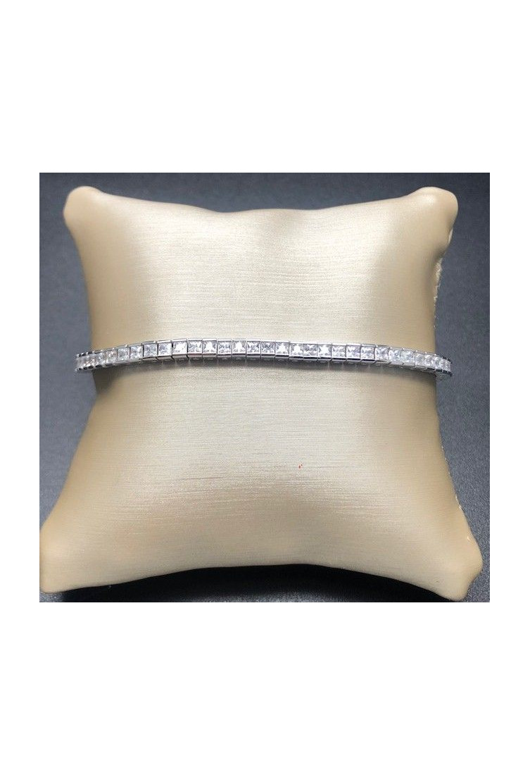 Pulsera plata fina circonitas