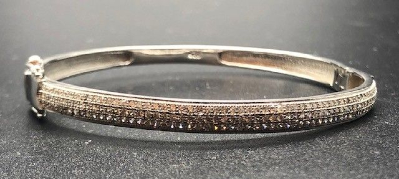 Pulsera plata rígida circonitas