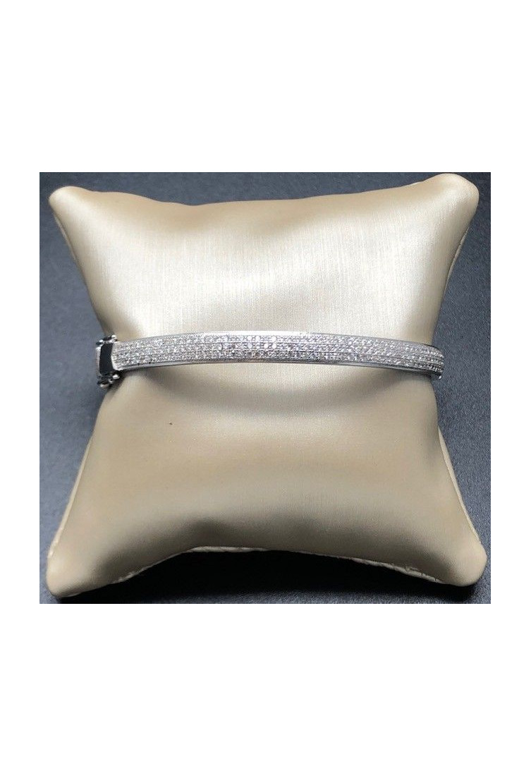Pulsera plata rígida circonitas