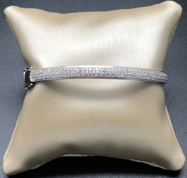 Pulsera plata rígida circonitas