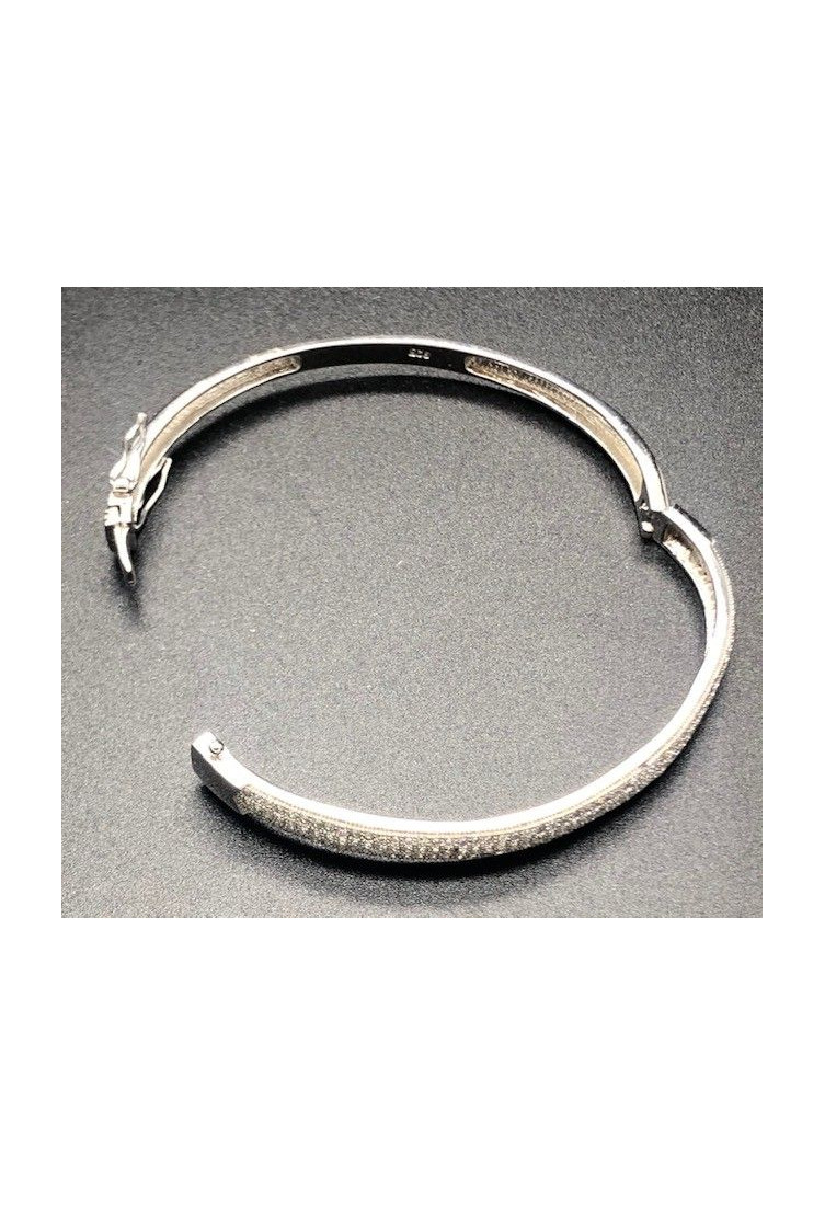Pulsera plata rígida circonitas
