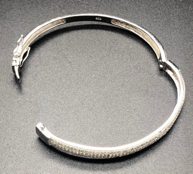 Pulsera plata rígida circonitas