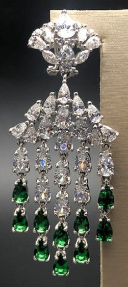 Pendiente plata esmeralda