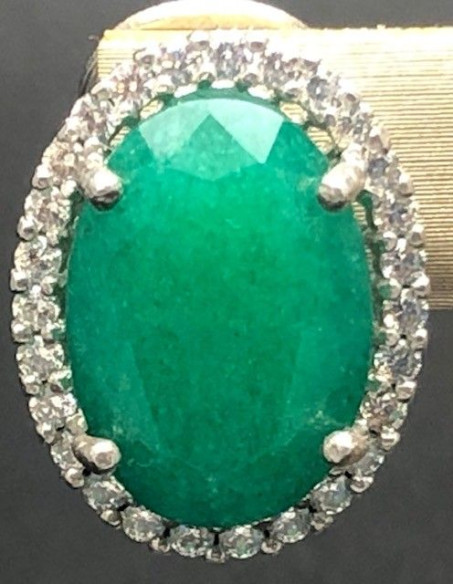 Pendiente esmeralda plata